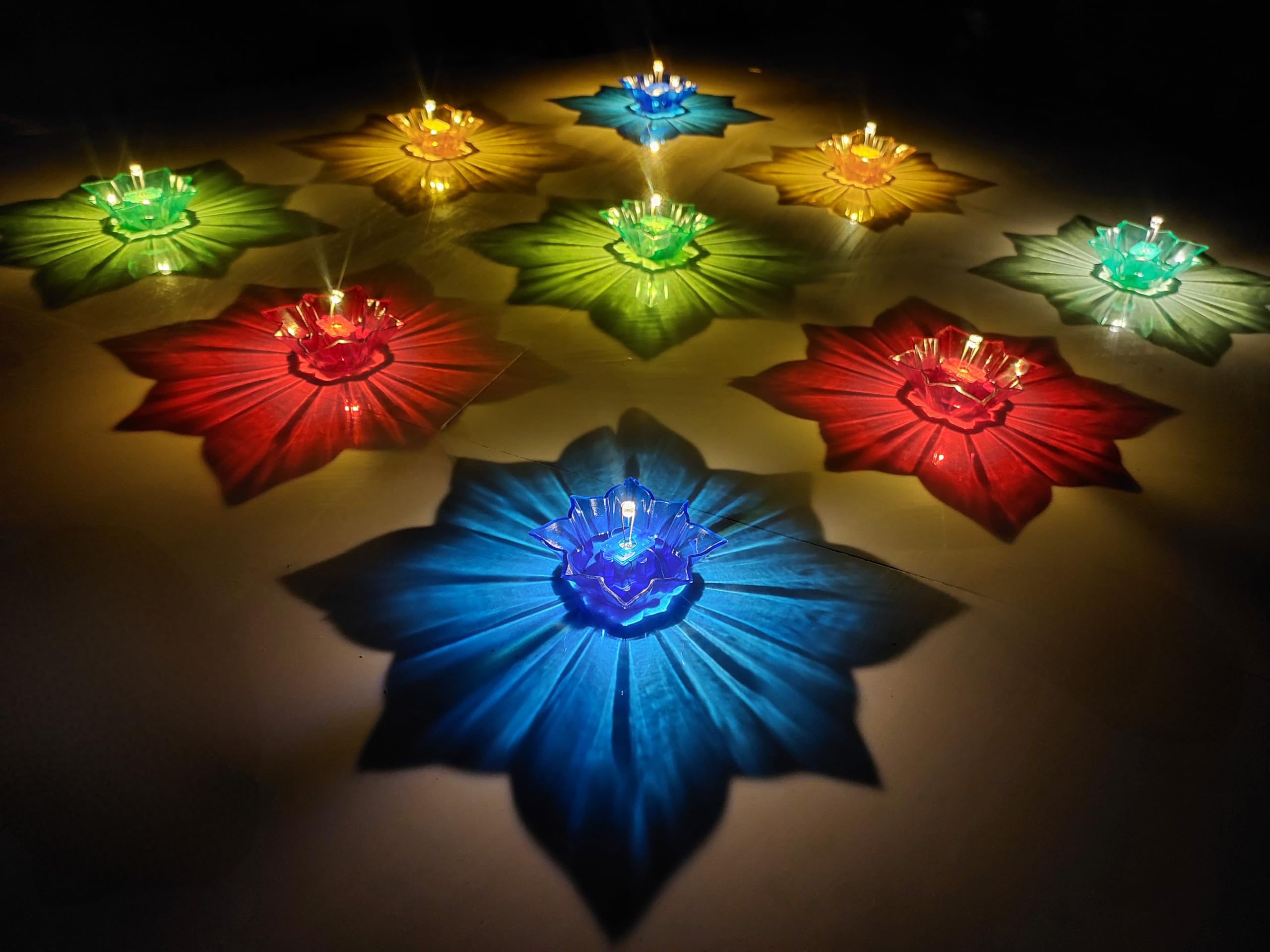 3D Rangoli Diya 6 Pcs | Decorative LED Rangoli Diyas For Diwali, Puja &amp;amp; Home Decoration